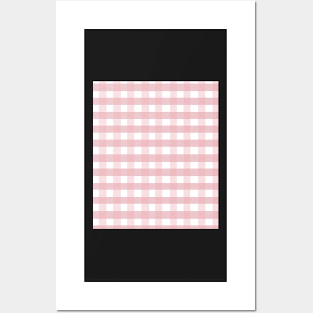 plaid checked pattern vichy tartan light pink Wall Art by maoudraw